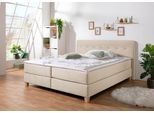Boxspringbett HOME AFFAIRE "Fargo", beige, B:193cm L:207cm, Struktur fein (100% Polyester);Samtstoff (100% Polyester), Komplettbetten, Boxspringbett, inkl. Topper, in 3 Matratzenarten, in Samt- oder Strukturstoff