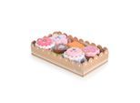 Moni Kinder Spielzeug Kuchenset Torten Holz 6-teiliges, verschiedene Formen bunt