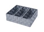 Organizer Adria mit Griff Grau 2er Set, Grau, Polypropylen grau, lackiertes Metall - grau - Wenko