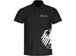 multifanshop Poloshirt - Deutschland - Adler seitlich - Druck weiß - Polo