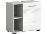 welltime Waschbeckenunterschrank »Calcio, Breite 60 cm, 1 Türen, 2 Einlegeböden, 2 offene Fächer«, geteilte Rückwand, MDF Front, Badschrank, Bad-Möbel, Badezimmer