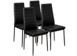 tectake® Set Esszimmerstuhl, gepolstert mit Kunstlederbezug, schlanke Stahlbeine, 45 x 48 x 98,5 cm