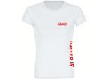 multifanshop Damen T-Shirt - Albanien - Brust & Seite - Druck rot - Frauen