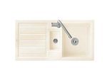 Villeroy & Boch Flavia Einbauspüle 330402FU mit Ablaufgarnitur und Exzenterbetätigung, Ivory