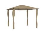 vidaXL Pavillon mit Pfostenabdeckungen 3x3x2,6 m Taupe 160 g/m²