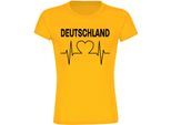 multifanshop Damen T-Shirt - Deutschland - Herzschlag - Druck schwarz - Frauen