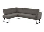 Eckbank K+W KOMFORT & WOHNEN "Drive", grau (granit 83), H:91cm T:68cm, Sitzbänke, Eckbank, mit Seitenteilverstellung am langem Schenkel zur Sitzplatzerweiterung