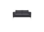 2-Sitzer FLEXLUX "Fiore Designsofa, bequem und komfortabel durch hochwertigen Sitzaufbau", grau (dervit grau), B:164cm H:85cm T:92cm, 100% Polyester, Sofas, breite Armlehnen, Kaltschaum, Füße Alu+ Eiche