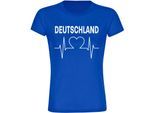 multifanshop Damen T-Shirt - Deutschland - Herzschlag - Druck weiß - Frauen