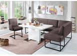 Eckbank EXXPO - SOFA FASHION "Affogato, bequem und elegant, hochwertige Detailverarbeitung", braun (schoko), B:157cm H:82cm T:245cm, Sitzbänke, Eckbank, Frei im Raum stellbar