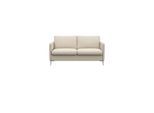 2-Sitzer FLEXLUX "Fiore, super Sitzkomfort durch Kaltschaum im Sitz", weiß (warm weiß), B:149cm H:85cm T:92cm, 100% Echteder, Sofas, schmale Armlehnen, Füße Alu
