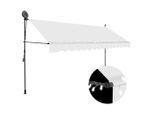 vidaXL Einziehbare Markise Handbetrieben mit LED 400 cm Creme