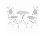 vidaXL 3-tlg. Bistro-Set Stahl Grau-Weiß