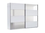 Schwebetürenschrank WIMEX "Easy", weiß (weiß, spiegel), B:135cm H:210cm T:65cm, Schränke, Schwebetürenschrank, mit Teilspiegel