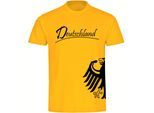 multifanshop Herren T-Shirt - Deutschland - Adler seitlich - Druck schwarz - Männer