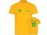 multifanshop Kinder T-Shirt - Australien - Trikot Nummer 12 - Druck grün - Kind