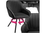 tectake® Drehbarer Armlehnstuhl , gepolstert, in Samtoptik, 360° drehbar, schlanke Stahlbeine, 58 x 58 x 82 cm