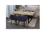 Esszimmer-Set MCW-L13, 2er-Set Stuhl+Sitzbank Esszimmergruppe Sitzgruppe Esszimmergarnitur, Stoff/Textil ~ anthrazit