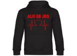 multifanshop Kapuzen Sweatshirt - Augsburg - Herzschlag - Druck rot - Hoodie