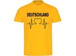 multifanshop Herren T-Shirt - Deutschland - Herzschlag - Druck schwarz - Männer