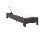 vidaXL Sonnenliege mit Auflage Schwarz Poly Rattan