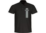 multifanshop Poloshirt - Deutschland - Streifen - Druck weiß - Polo