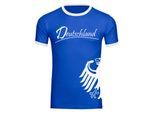 multifanshop Kontrast T-Shirt - Deutschland - Adler seitlich - Druck weiß - Männer