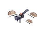 kwb Dübelprofi / Dübellehre, Komplett-Set inkl. CV Holzbohrer und Holz-Dübel, Universal-Bohrhilfe für gerade Bohrungen von Ø 3 3.3, 4 4.2, 5 6 6.8, 8 10 12 mm