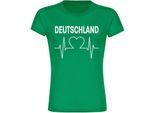 multifanshop Damen T-Shirt - Deutschland - Herzschlag - Druck weiß - Frauen