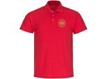 multifanshop Poloshirt - Deutschland - Adler Retro Gold - Druck gold metallic - Polo