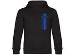 multifanshop Kapuzen Sweatshirt - Darmstadt - Streifen - Druck blau - Hoodie