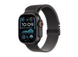 Apple Watch Ultra 2 Titanium (Cellular) 49mm Titaniumgehäuse schwarz, Milanaise Titan Armband schwarz (M)