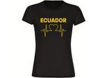 multifanshop Damen T-Shirt - Ecuador - Herzschlag - Druck gelb - Frauen