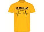 multifanshop Herren T-Shirt - Deutschland - Herzschlag - Druck schwarz - Männer