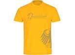 multifanshop Herren T-Shirt - Deutschland - Adler seitlich Gold - Druck gold metallic - Männer