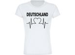 multifanshop Damen T-Shirt - Deutschland - Herzschlag - Druck schwarz - Frauen