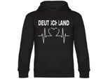 multifanshop Kapuzen Sweatshirt - Deutschland - Herzschlag - Druck weiß - Hoodie