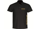 multifanshop Poloshirt - Deutschland - Brust & Seite Gold - Druck gold metallic - Polo