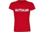 multifanshop Damen T-Shirt - Deutschland - Textmarker - Druck weiß - Frauen