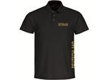 multifanshop Poloshirt - Deutschland - Brust & Seite Gold - Druck gold metallic - Polo