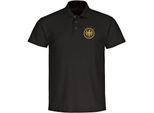 multifanshop Poloshirt - Deutschland - Adler Retro Gold - Druck gold metallic - Polo
