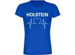 multifanshop Damen T-Shirt - Holstein - Herzschlag - Druck weiß - Frauen