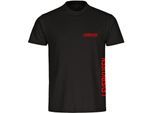 multifanshop Herren T-Shirt - Leverkusen - Brust & Seite - Druck rot - Männer