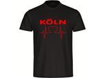 multifanshop Herren T-Shirt - Köln - Herzschlag - Druck rot - Männer