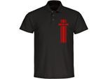 multifanshop Poloshirt - Berlin rot - Streifen - Druck rot - Polo