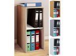 VCM Holzregal stehend platzsparender Aktenschrank Maße ca. H. 74 x B. 35 x T. 37 cm Elegantes Regal Büroregal – Lona I 2f