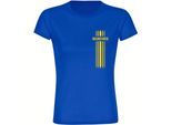 multifanshop Damen T-Shirt - Braunschweig - Streifen - Druck gelb - Frauen