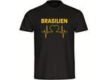 multifanshop Kinder T-Shirt - Brasilien - Herzschlag - Druck grün - Kind