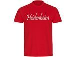 multifanshop Herren T-Shirt - Heidenheim - Schriftzug - Druck weiß - Männer
