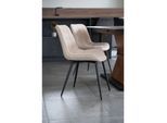HOME DELUXE Polsterstuhl Esszimmer IKALO - 8er Set - Cord Creme